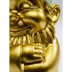 Deko Figur Zwerg Gold Grun 21Cm