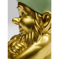 Deko Figur Zwerg Gold Grun 21Cm