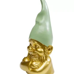 Deko Figur Zwerg Gold Grun 21Cm