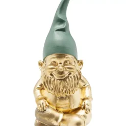 Deko Figur Zwerg Sitting Gold Grun 19Cm
