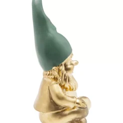 Deko Figur Zwerg Sitting Gold Grun 19Cm
