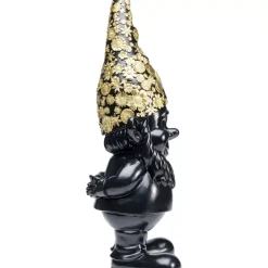 Deko Figur Zwerg Standing Schwarz Gold 61Cm