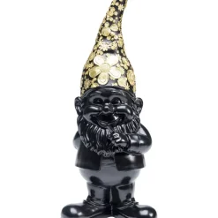 Deko Figur Zwerg Standing Schwarz Gold 46Cm