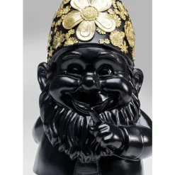 Deko Figur Zwerg Standing Schwarz Gold 46Cm