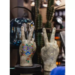 Deko Hand Victory Tattoo Eye 36Cm