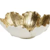 Deko Schale Flower Bloom Creme Gold O20Cm