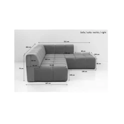 Ecksofa Belami Grau Links