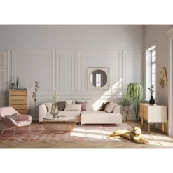 Ecksofa Gianni Creme Rechts