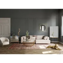 Ecksofa Gianni Creme Rechts