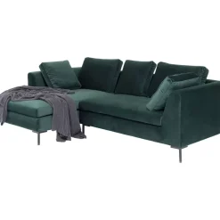Ecksofa Gianni Small Velvet Dunkelgrun Links