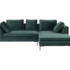 Ecksofa Gianni Small Velvet Dunkelgrun Rechts