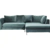 Ecksofa Gianni Velvet Dunkelgrun Rechts Schwarz