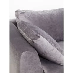 Ecksofa Gianni Velvet Grau Rechts Schwarz