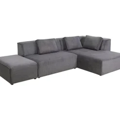 Ecksofa Infinity Ottomane Cord Grau Rechts