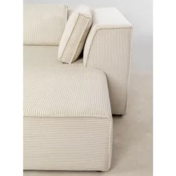 Ecksofa Infinity Ottomane Cord Creme Rechts