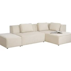Ecksofa Infinity Ottomane Cord Creme Rechts