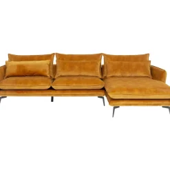 Ecksofa Monza Rechts Velvet Curry 296Cm