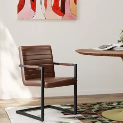 Freischwinger Lola Leder Braun