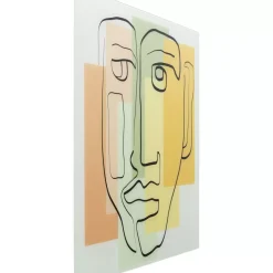 Glasbild Art Face Pastell 100X100Cm