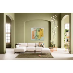 Glasbild Art Face Pastell 100X100Cm