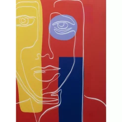 Glasbild Art Face Rot 100X100Cm