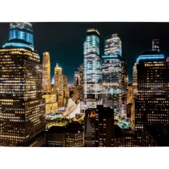 Glasbild Skyline Night 150X100Cm