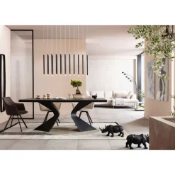 Hangeleuchte Living Vegas Schwarz Matt Led 120Cm