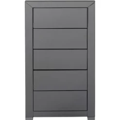 Hochkommode Luxury Push 5 Schube Grau