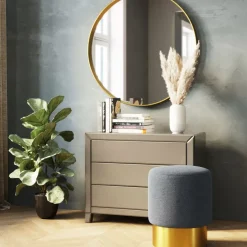 Hocker Cherry Lina Hellbau Brass O35Cm