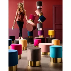 Hocker Cherry Schwarz Brass O35Cm