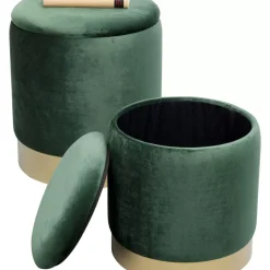 Hocker Cherry Storage Dunkelgrun Brass (2/Set)