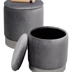 Hocker Cherry Storage Grau Silber (2/Set)