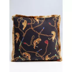Kissen Tiger Chain Schwarz 45X45Cm