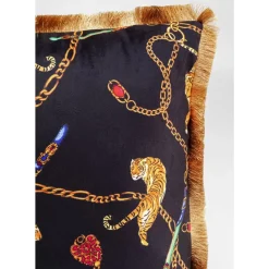 Kissen Tiger Chain Schwarz 45X45Cm