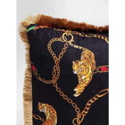 Kissen Tiger Chain Schwarz 45X45Cm
