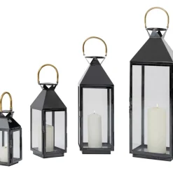 Laterne Giardino Schwarz Gold (4/Set)