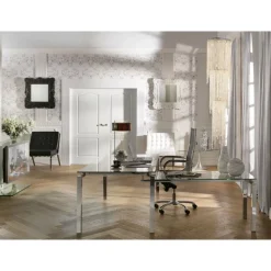 Schreibtisch Lorenco Chrom Winkelcombi 210X180Cm