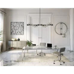 Schreibtisch Lorenco Chrom Winkelcombi 210X180Cm