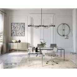 Schreibtisch Lorenco Chrom Winkelcombi 210X180Cm