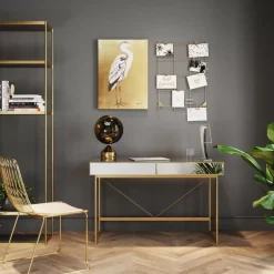 Schreibtisch Soran Gold 120X50Cm