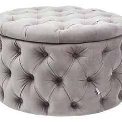 Sitztruhe Desire Rund Silbergrau