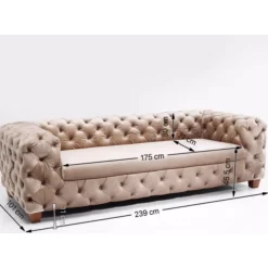 Sofa Desire 3-Sitzer Velvet Ecru