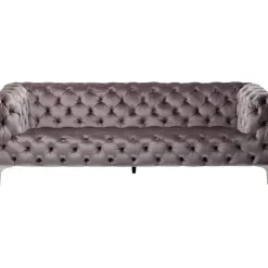 Sofa Look 3-Sitzer Velvet Grau