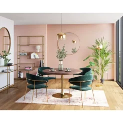 Tisch Invitation Set Walnus Messing O120Cm