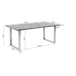 Tisch Parquet Rohstahl 180X90Cm