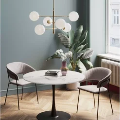 Tisch Schickeria Marmor Weis Schwarz O110Cm