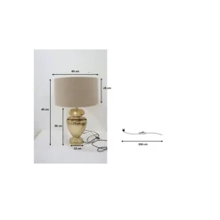 Tischleuchte Barock Gold Beige 49Cm