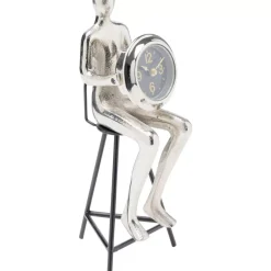 Tischuhr Sitting Man Silber 12X31Cm