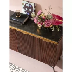 Vase Art Stones Gold 16Cm