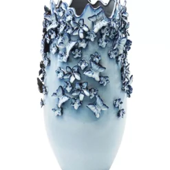 Vase Butterflies Lightblue 50Cm
